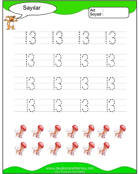 okul öncesi 1 sayısı çizgi çalışması